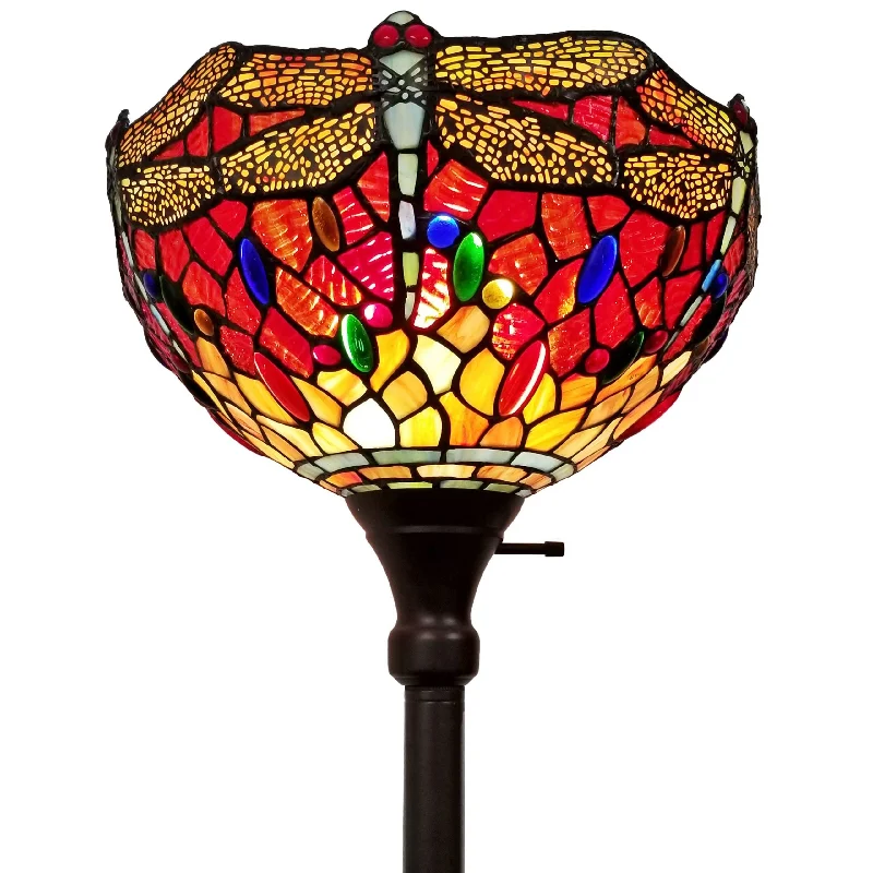 Metal Floor Lamp with a Matte Black Finish for a Sleek LookMetal Floor Lamp with a Matte Black Finish for a Sleek LookAmora Lighting AM040FL14B Tiffany Style Dragonfly Torchiere Floor Lamp 72" High