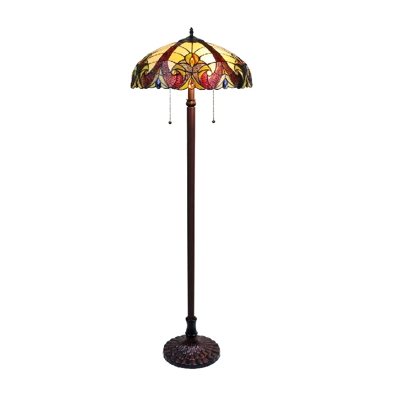 Rustic Farmhouse Style Floor Lamp for Cozy BedroomsRustic Farmhouse Style Floor Lamp for Cozy BedroomsChloe Lighting Adia Tiffany-Style Dark Bronze 2-Light Victorian Floor Lamp 18"