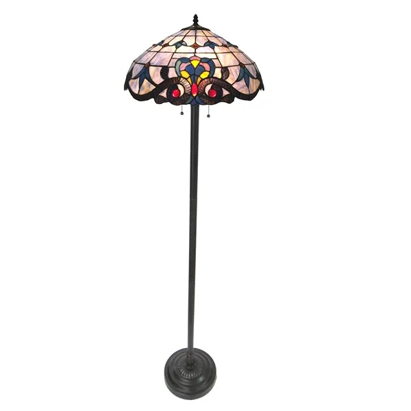 Bohemian Inspired Floor Lamp for Eclectic Home DecorBohemian Inspired Floor Lamp for Eclectic Home DecorChloe Lighting CH11674BV18-FL2 Bavarian Tiffany-style 2 Light Victorian Floor Lamp 18" Shade