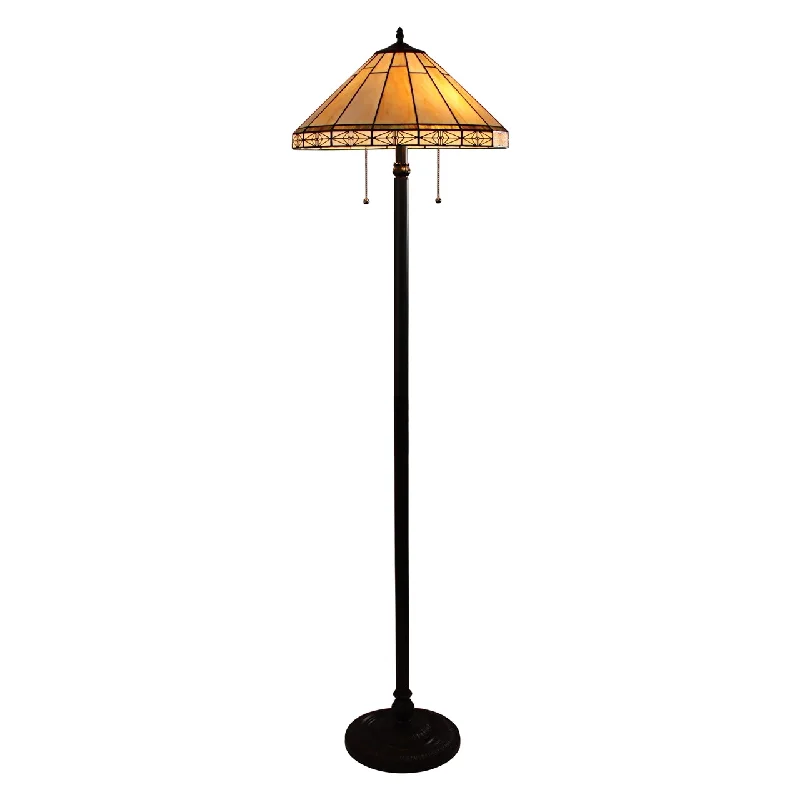 Smart Floor Lamp with Voice Control and Bluetooth ConnectivitySmart Floor Lamp with Voice Control and Bluetooth ConnectivityChloe Lighting Ch31315mi18-Fl2 Belle Mission Tiffany-Style Blackish Bronze 2 Light Floor Lamp 18" Wide
