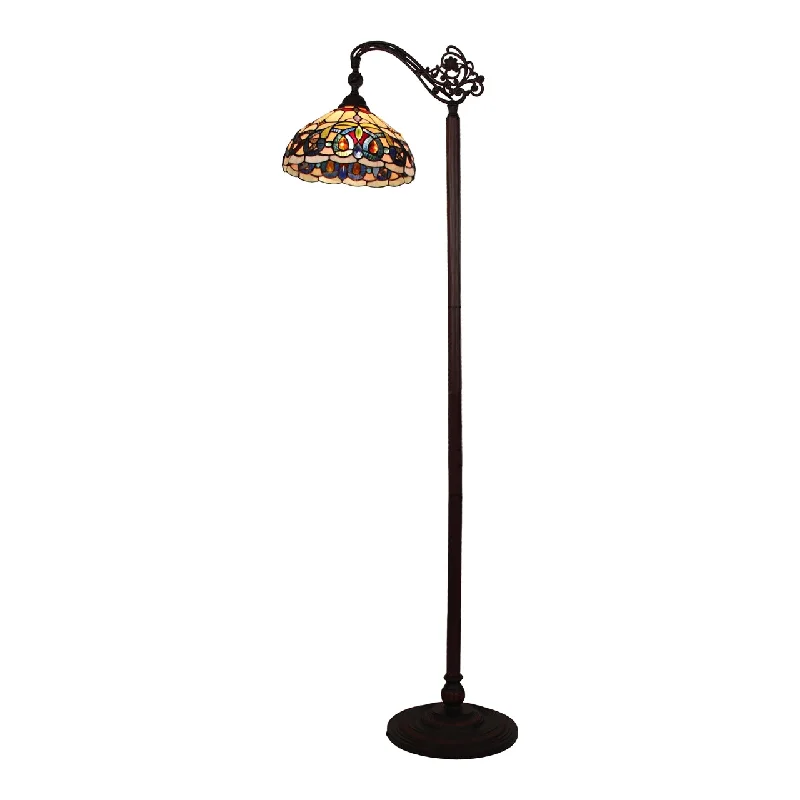 Glass Floor Lamp with Frosted Shades for Soft Diffused LightGlass Floor Lamp with Frosted Shades for Soft Diffused LightChloe Lighting Ch3t353bv11-Rf1 Serenity Victorian Tiffany-Style Dark Bronze 1 Light Reading Floor Lamp 11" Wide