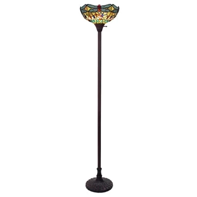 Glass Floor Lamp with Frosted Shades for Soft Diffused LightGlass Floor Lamp with Frosted Shades for Soft Diffused LightChloe Lighting Ch3t471gd14-Tf1 Empress Tiffany-Style Dark Bronze 1 Light Torchiere Lamp 14" Shade