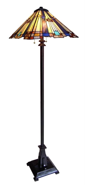 Rustic Farmhouse Style Floor Lamp for Cozy BedroomsRustic Farmhouse Style Floor Lamp for Cozy BedroomsChloe Lighting CH13004AM16-FL2 Flare Tiffany-style 2 Light Mission Floor Lamp 16`` Shade