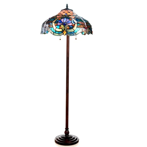 Metal Floor Lamp with a Matte Black Finish for a Sleek LookMetal Floor Lamp with a Matte Black Finish for a Sleek LookChloe Lighting CH1B715BD17-FL2 Lydia Tiffany-style 2 Light Victorian Floor Lamp 17`` Shade
