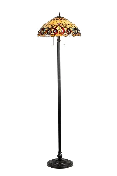 Metal Floor Lamp with a Matte Black Finish for a Sleek LookMetal Floor Lamp with a Matte Black Finish for a Sleek LookChloe Lighting CH33353VR18-FL2 Serenity Tiffany-style 2 Light Victorian Floor Lamp 18`` Shade