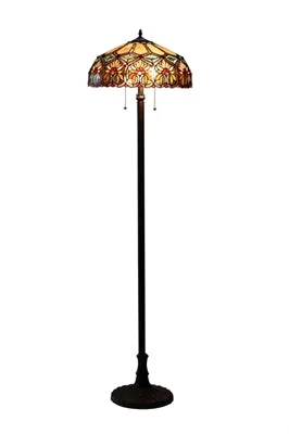 Dimmable Floor Lamp for Adjustable Lighting AmbianceDimmable Floor Lamp for Adjustable Lighting AmbianceChloe Lighting CH33453BF18-FL2 Sunny Tiffany-style 2 Light Floral Floor Lamp 18`` Shade