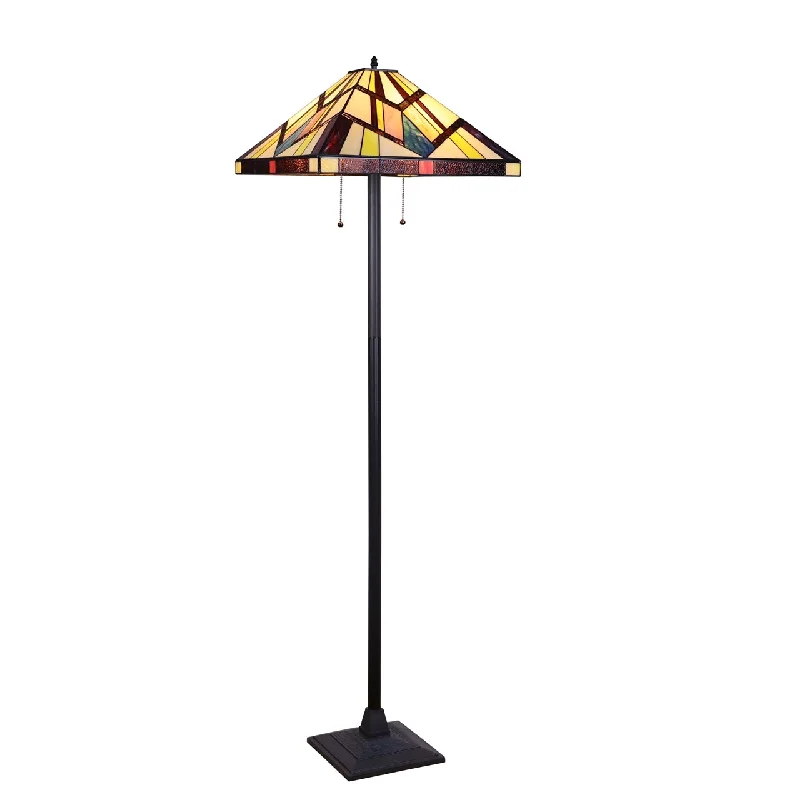 Industrial Style Floor Lamp with Exposed Bulbs for Loft ApartmentsIndustrial Style Floor Lamp with Exposed Bulbs for Loft ApartmentsChloe Lighting Vincent Tiffany-Style 2-Light Mission Floor Lamp 18" Shade