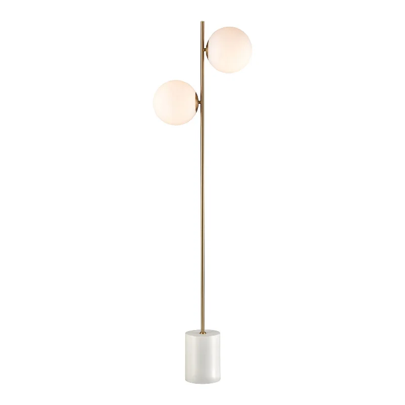 Glass Floor Lamp with Frosted Shades for Soft Diffused LightGlass Floor Lamp with Frosted Shades for Soft Diffused LightElk Lighting D4153 Moondance Lamp Aged Brass