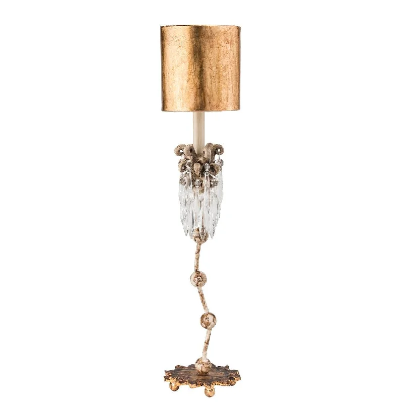 Bohemian Inspired Floor Lamp for Eclectic Home DecorBohemian Inspired Floor Lamp for Eclectic Home DecorFlambeau Venetian 1 Light Table Lamp - Beige Patina & Gold