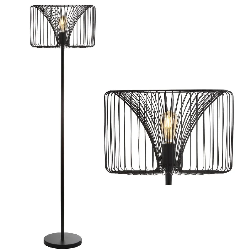Rustic Farmhouse Style Floor Lamp for Cozy BedroomsRustic Farmhouse Style Floor Lamp for Cozy BedroomsGridley 61" Metal LED Floor Lamp, Black by JONATHAN Y - 61" H x 16" W x 16" D