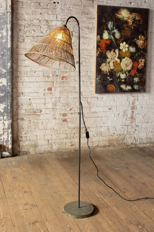 Rustic Farmhouse Style Floor Lamp for Cozy BedroomsRustic Farmhouse Style Floor Lamp for Cozy BedroomsKalalou Lighting CLL2457  Floor Lamp Lamp Bronze / Dark