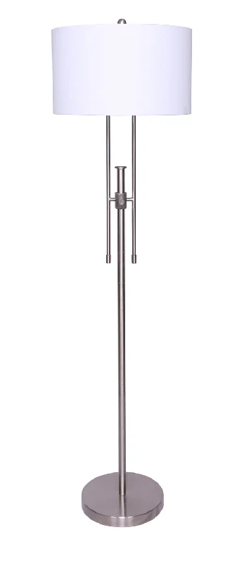 Fabric Floor Lamp with a Linen Shade for a Relaxed AestheticFabric Floor Lamp with a Linen Shade for a Relaxed AestheticLuce Lumen Lighting LL1891-89  One Light Floor Lamp Lamp Pewter, Nickel, Silver
