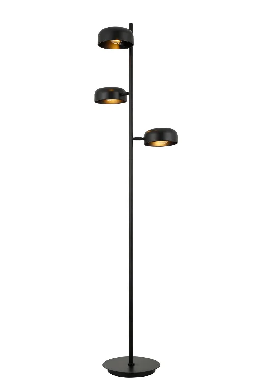 Wood Floor Lamp with Natural Grain for a Warm and Organic FeelWood Floor Lamp with Natural Grain for a Warm and Organic FeelLuce Lumen Lighting SLL123BK  Three Light Task Lamp Lamp Black