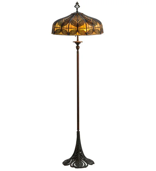 Wood Floor Lamp with Natural Grain for a Warm and Organic FeelWood Floor Lamp with Natural Grain for a Warm and Organic FeelMeyda Lighting 146206 63"H Original Handel Peacock Floor Lamp