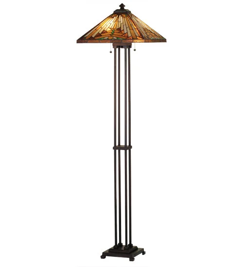 Wood Floor Lamp with Natural Grain for a Warm and Organic FeelWood Floor Lamp with Natural Grain for a Warm and Organic FeelMeyda Lighting 66228 63"H Nuevo Mission Floor Lamp
