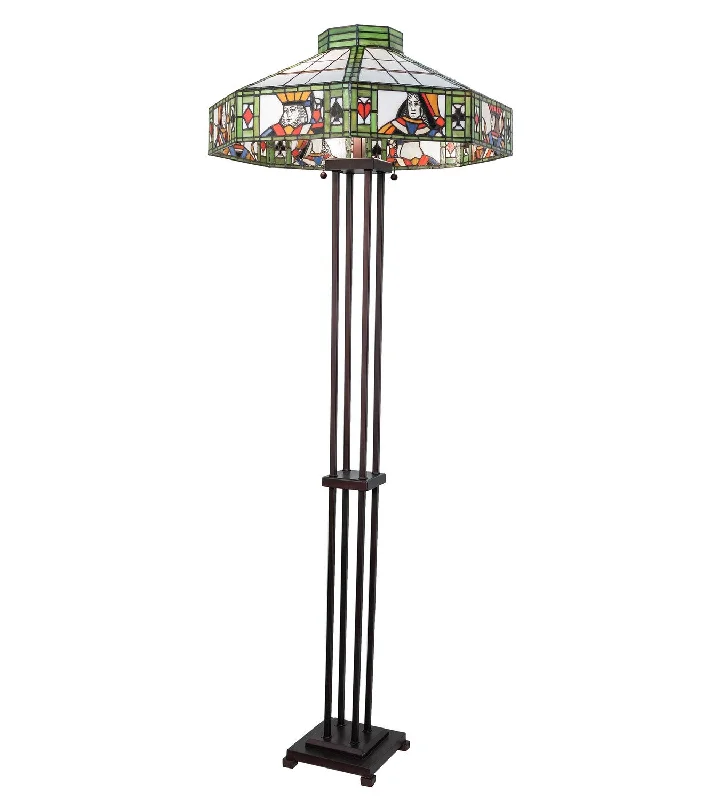 Industrial Style Floor Lamp with Exposed Bulbs for Loft ApartmentsIndustrial Style Floor Lamp with Exposed Bulbs for Loft ApartmentsMeyda Tiffany Lighting 262581 Poker Face Two Light Floor Lamp Lamp Bronze / Dark