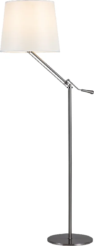 USB Charging Port Floor Lamp for Convenient Device ChargingUSB Charging Port Floor Lamp for Convenient Device ChargingPageone Lighting PF150082-SN/WH Nero One Light Floor Lamp Lamp Pewter, Nickel, Silver