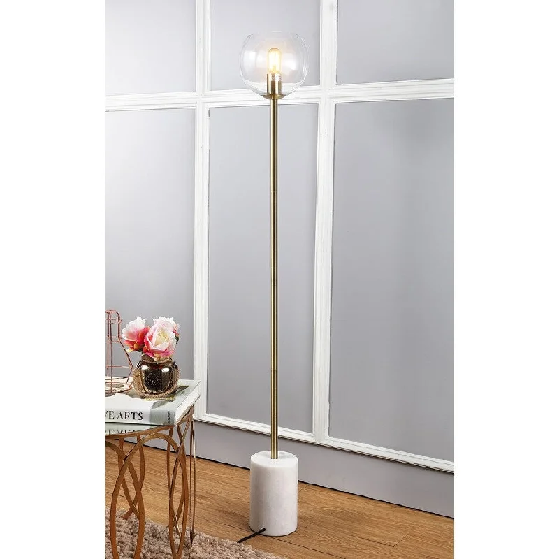 Dimmable Floor Lamp for Adjustable Lighting AmbianceDimmable Floor Lamp for Adjustable Lighting AmbianceSAFAVIEH Lighting Gilian 61-inch Gold Edison Bulb Floor Lamp - 8.5" x 8.5" x 61" - White/Brass Gold - 9Wx9Dx61H