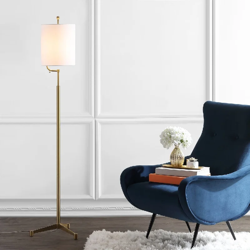 USB Charging Port Floor Lamp for Convenient Device ChargingUSB Charging Port Floor Lamp for Convenient Device ChargingSAFAVIEH Lighting Iana 62-inch Led Floor Lamp - 14.5" x 14.5" x 62" - Brass Gold - 15Wx15Dx62H