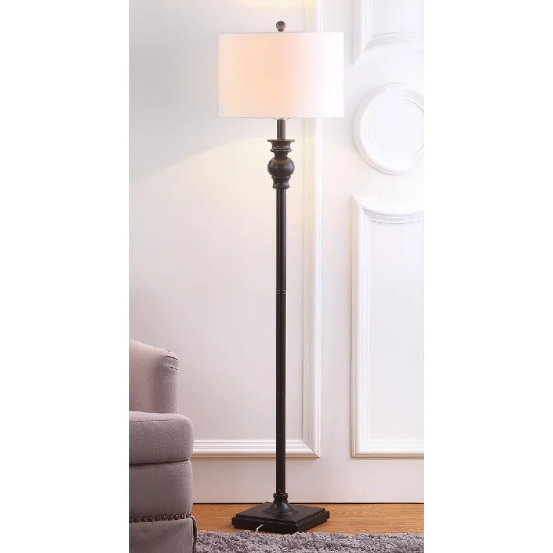 USB Charging Port Floor Lamp for Convenient Device ChargingUSB Charging Port Floor Lamp for Convenient Device ChargingSAFAVIEH Lighting Latoya 61-inch Ebony Floor Lamp - 15"x15"x61" - Bronze - 15Wx15Dx61H