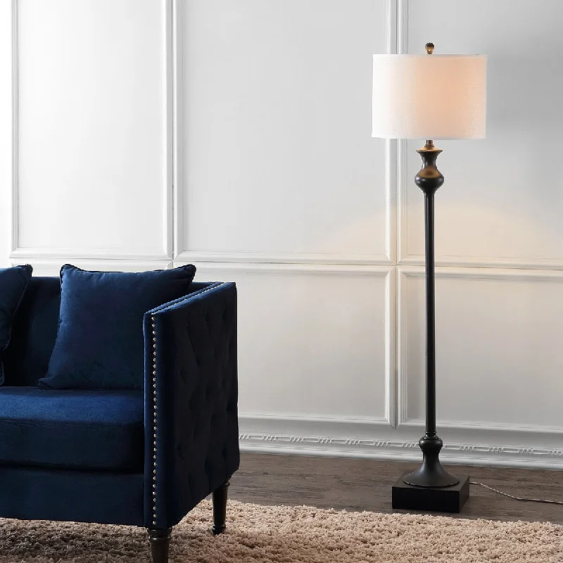 USB Charging Port Floor Lamp for Convenient Device ChargingUSB Charging Port Floor Lamp for Convenient Device ChargingSAFAVIEH Lighting Summer 62-inch Black Floor Lamp - 15" W x 15" L x 61.5" H - 15Wx15Dx62H