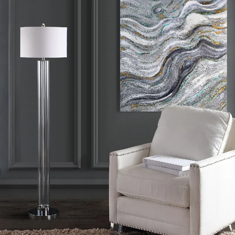 Glass Floor Lamp with Frosted Shades for Soft Diffused LightGlass Floor Lamp with Frosted Shades for Soft Diffused LightSAFAVIEH Lighting Sveva 64-inch Chrome Led Floor Lamp - 15" x 15" x 64" - Clear - 15Wx15Dx64H Glass Floor Lamp with Frosted Shades for Soft Diffused LightGlass Floor Lamp with Frosted Shades for Soft Diffused LightSAFAVIEH Lighting Sveva 64-inch Chrome Led Floor Lamp - 15" x 15" x 64" - Clear - 15Wx15Dx64H