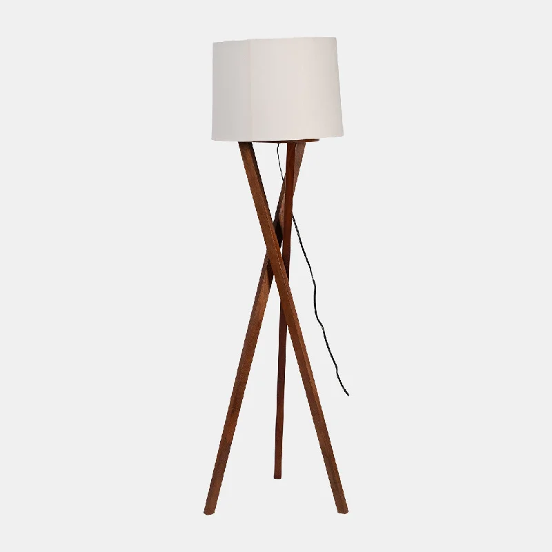 Dimmable Floor Lamp for Adjustable Lighting AmbianceDimmable Floor Lamp for Adjustable Lighting AmbianceSagebrook Home 50732 Wood, 55" Cylindrica Floor Lamp, Brown/Off White