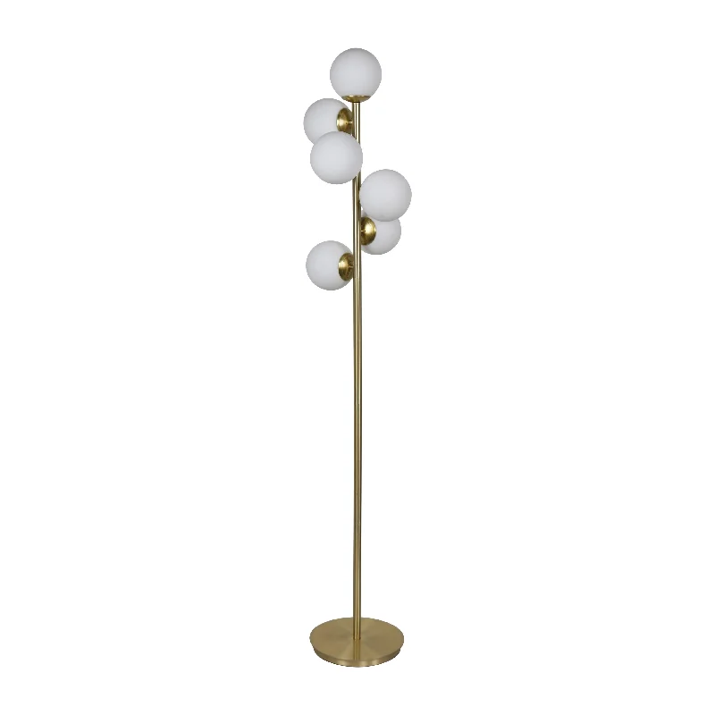 Smart Floor Lamp with Voice Control and Bluetooth ConnectivitySmart Floor Lamp with Voice Control and Bluetooth ConnectivitySagebrook Home 51214-02 Glass 72" Frosted Globe Floor Lamp, Gold