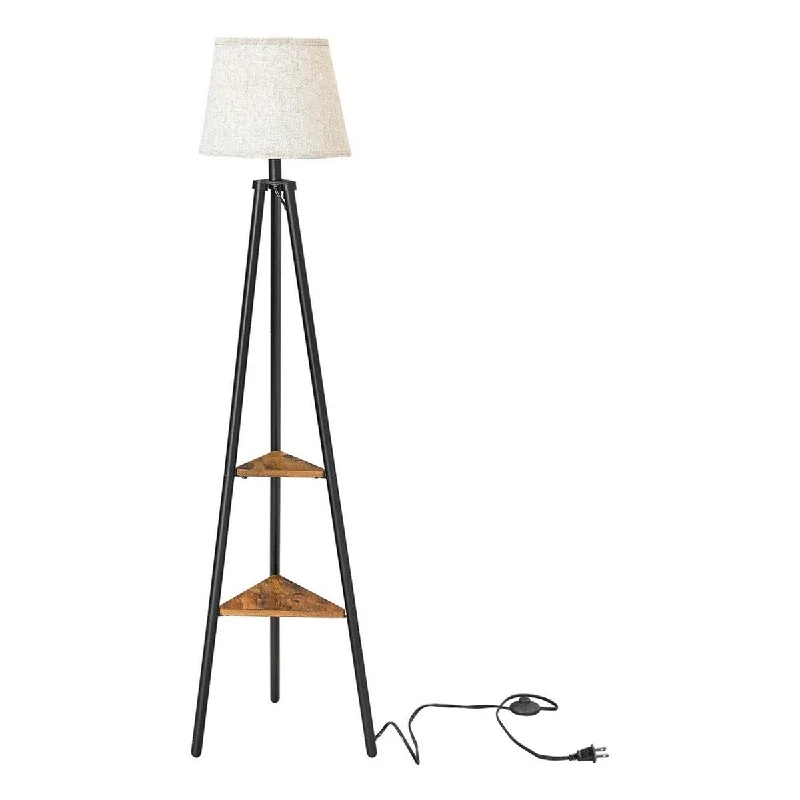  Way Switch Floor Lamp for Multiple Light Intensity Levels Way Switch Floor Lamp for Multiple Light Intensity LevelsTapered Drum Shade Floor Lamp with 2 Open Shelves