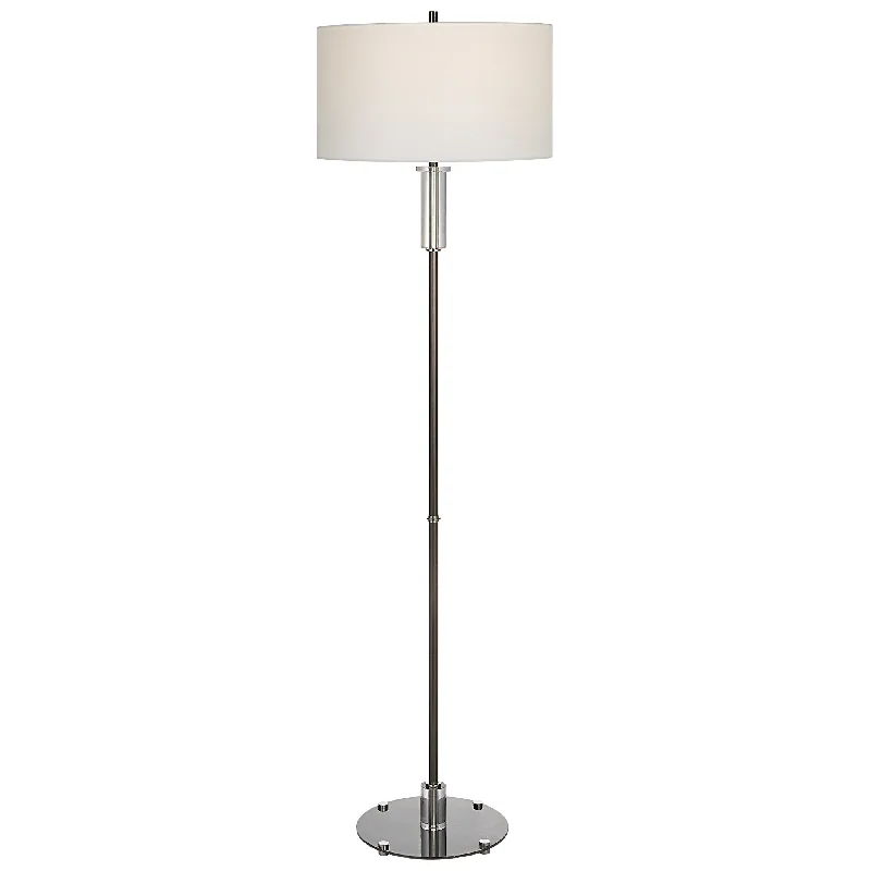 Smart Floor Lamp with Voice Control and Bluetooth ConnectivitySmart Floor Lamp with Voice Control and Bluetooth ConnectivityUttermost 29990-1 Aurelia Steel Floor Lamp