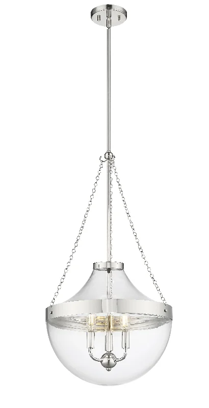 Industrial Style Ceiling Lights with Exposed Bulbs and Metal CagesIndustrial Style Ceiling Lights with Exposed Bulbs and Metal CagesClarra Pendant - Polished Nickel - Clear Glass - 15.7in. Diameter - E12 Candelabra Base Industrial Style Ceiling Lights with Exposed Bulbs and Metal CagesIndustrial Style Ceiling Lights with Exposed Bulbs and Metal CagesClarra Pendant - Polished Nickel - Clear Glass - 15.7in. Diameter - E12 Candelabra Base