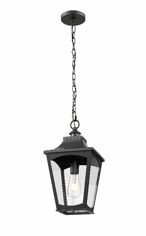 Contemporary Ceiling Lights with Unique, Abstract ShapesContemporary Ceiling Lights with Unique, Abstract ShapesCurry Outdoor Hanging Lantern - Powder Coated Black - Clear Glass - 9in. Diameter - E26 Medium Base