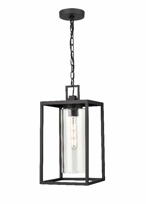 Gothic Ceiling Lights with Dark Metalwork and Pointed ArchesGothic Ceiling Lights with Dark Metalwork and Pointed ArchesEllway Outdoor Hanging Lantern - Textured Black - Clear Glass - 9in. Diameter - E26 Medium Base