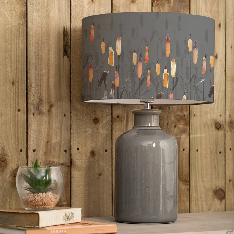 fabric table lamps with a linen shade for a relaxed and breathable lookfabric table lamps with a linen shade for a relaxed and breathable lookOrientalis Eva & Elspeth Complete Table Lamp Grey/Amber