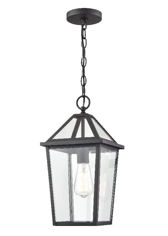 Crystal Ceiling Lights with High - Quality Swarovski CrystalsCrystal Ceiling Lights with High - Quality Swarovski CrystalsEston Outdoor Hanging Lantern - Textured Black - Clear Glass - 8.25in. Diameter - E26 Medium Base