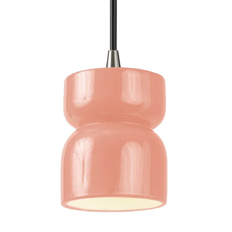 Bohemian Ceiling Lights with Beads, Tassels, and Colorful GlassBohemian Ceiling Lights with Beads, Tassels, and Colorful GlassJustice Designs Radiance CER-6500-BSH-NCKL-BKCD Pendant Light - Gloss Blush