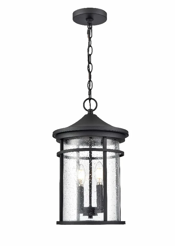 Metal Ceiling Lights in Brass, Copper, Stainless Steel, and IronMetal Ceiling Lights in Brass, Copper, Stainless Steel, and IronNamath Outdoor Hanging Lantern - Textured Black - Clear Seeded Glass - 10.5in. Diameter - E12 Candelabra Base