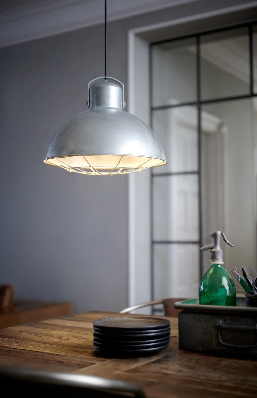 Glass Ceiling Lights with Frosted, Colored, or Etched GlassGlass Ceiling Lights with Frosted, Colored, or Etched GlassPorter 40 Pendant E27 Galv Pendant Light
