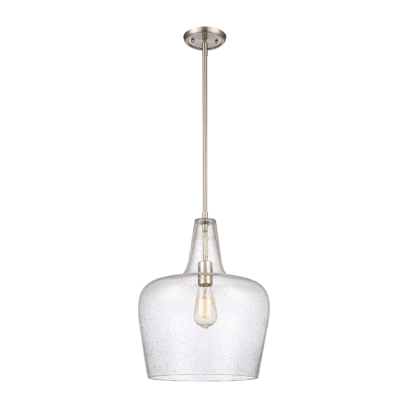 African - Inspired Ceiling Lights with Tribal Patterns and Natural MaterialsAfrican - Inspired Ceiling Lights with Tribal Patterns and Natural MaterialsPuckette Pendant - Brushed Nickel - Clear Seeded Glass - 13.75in. Diameter - E26 Medium Base African - Inspired Ceiling Lights with Tribal Patterns and Natural MaterialsAfrican - Inspired Ceiling Lights with Tribal Patterns and Natural MaterialsPuckette Pendant - Brushed Nickel - Clear Seeded Glass - 13.75in. Diameter - E26 Medium Base
