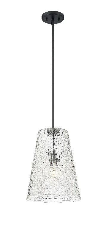 Gothic Ceiling Lights with Dark Metalwork and Pointed ArchesGothic Ceiling Lights with Dark Metalwork and Pointed ArchesSaben Pendant - Matte Black - Clear Woven Lattice Glass - 11in. Diameter - E26 Medium Base Gothic Ceiling Lights with Dark Metalwork and Pointed ArchesGothic Ceiling Lights with Dark Metalwork and Pointed ArchesSaben Pendant - Matte Black - Clear Woven Lattice Glass - 11in. Diameter - E26 Medium Base