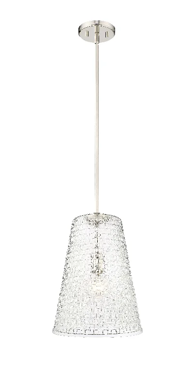 Crystal Ceiling Lights with High - Quality Swarovski CrystalsCrystal Ceiling Lights with High - Quality Swarovski CrystalsSaben Pendant - Polished Nickel - Clear Woven Lattice Glass - 11in. Diameter - E26 Medium Base Crystal Ceiling Lights with High - Quality Swarovski CrystalsCrystal Ceiling Lights with High - Quality Swarovski CrystalsSaben Pendant - Polished Nickel - Clear Woven Lattice Glass - 11in. Diameter - E26 Medium Base