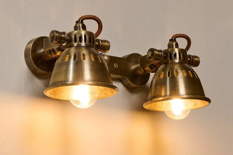Metal Ceiling Lights in Brass, Copper, Stainless Steel, and IronMetal Ceiling Lights in Brass, Copper, Stainless Steel, and IronTubu Brass Double Spot Light - Antique Brass