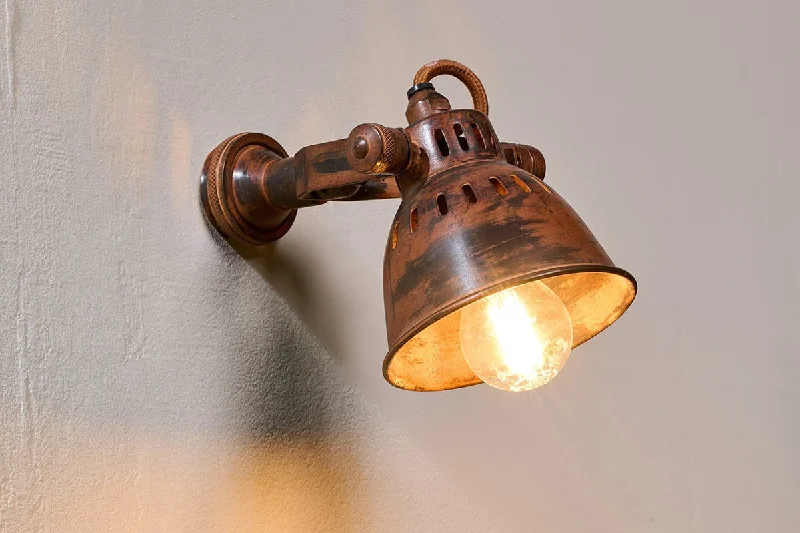 Tropical - Themed Ceiling Lights with Palm - Leaf Shapes and Rattan WrapsTropical - Themed Ceiling Lights with Palm - Leaf Shapes and Rattan WrapsTubu Brass Spot Light - Rust