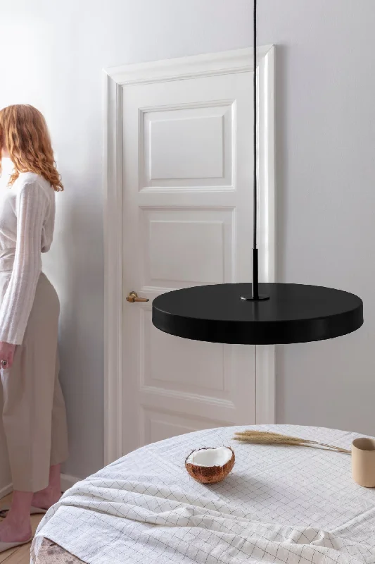 Scandinavian Style Ceiling Lights with Light Wood AccentsScandinavian Style Ceiling Lights with Light Wood AccentsUmage Asteria Medium Pendant- Black Top