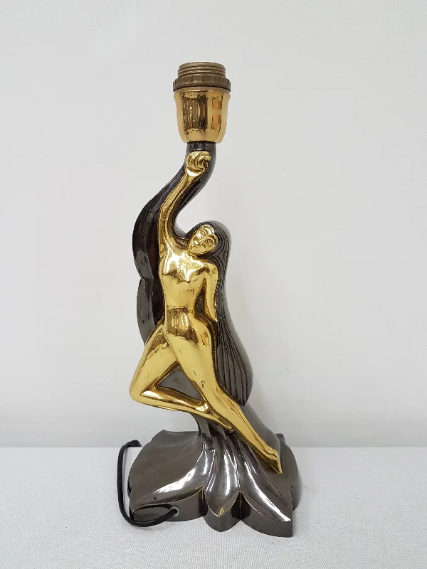 wooden table lamps with natural grain for a warm and organic feelwooden table lamps with natural grain for a warm and organic feelVintage brass sculptural naked female figurine table lamp - 1970s