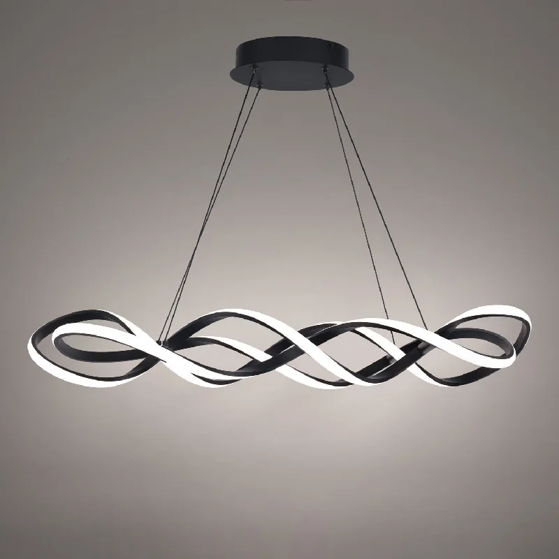 Glass Ceiling Lights with Frosted, Colored, or Etched GlassGlass Ceiling Lights with Frosted, Colored, or Etched GlassWAC Interlace PD-47839-BK Pendant Light - Black