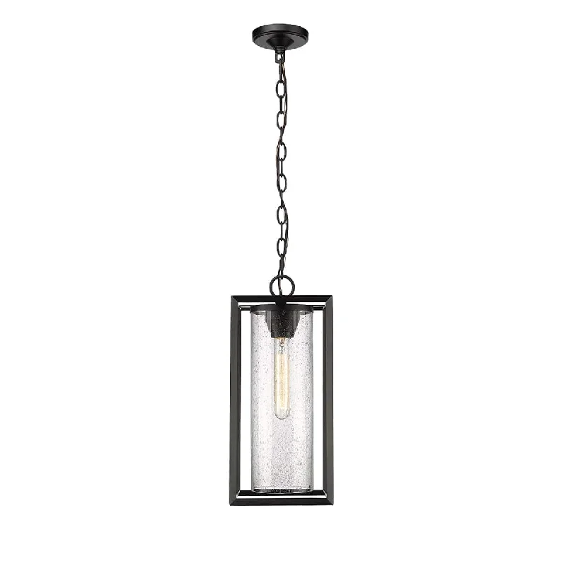 African - Inspired Ceiling Lights with Tribal Patterns and Natural MaterialsAfrican - Inspired Ceiling Lights with Tribal Patterns and Natural MaterialsWheatland Outdoor Hanging Lantern - Powder Coat Black - Clear Seeded Glass - 7.5in. Diameter - E26 Medium Base