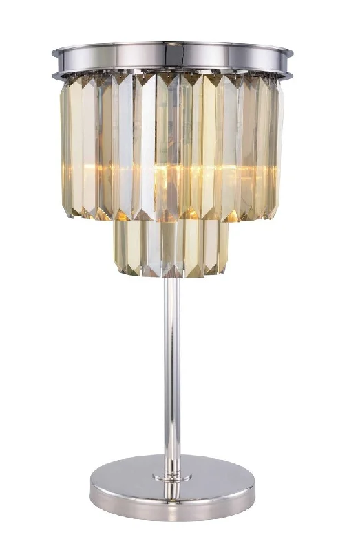 industrial style table lamps with exposed bulbs for loft apartmentsindustrial style table lamps with exposed bulbs for loft apartmentsZC121-1231TL14PN-GT/RC - Urban Classic: Sydney 3 light Polished nickel Table Lamp Golden Teak (Smoky) Royal Cut Crystal